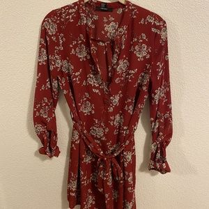 Red Floral Dress (Medium)